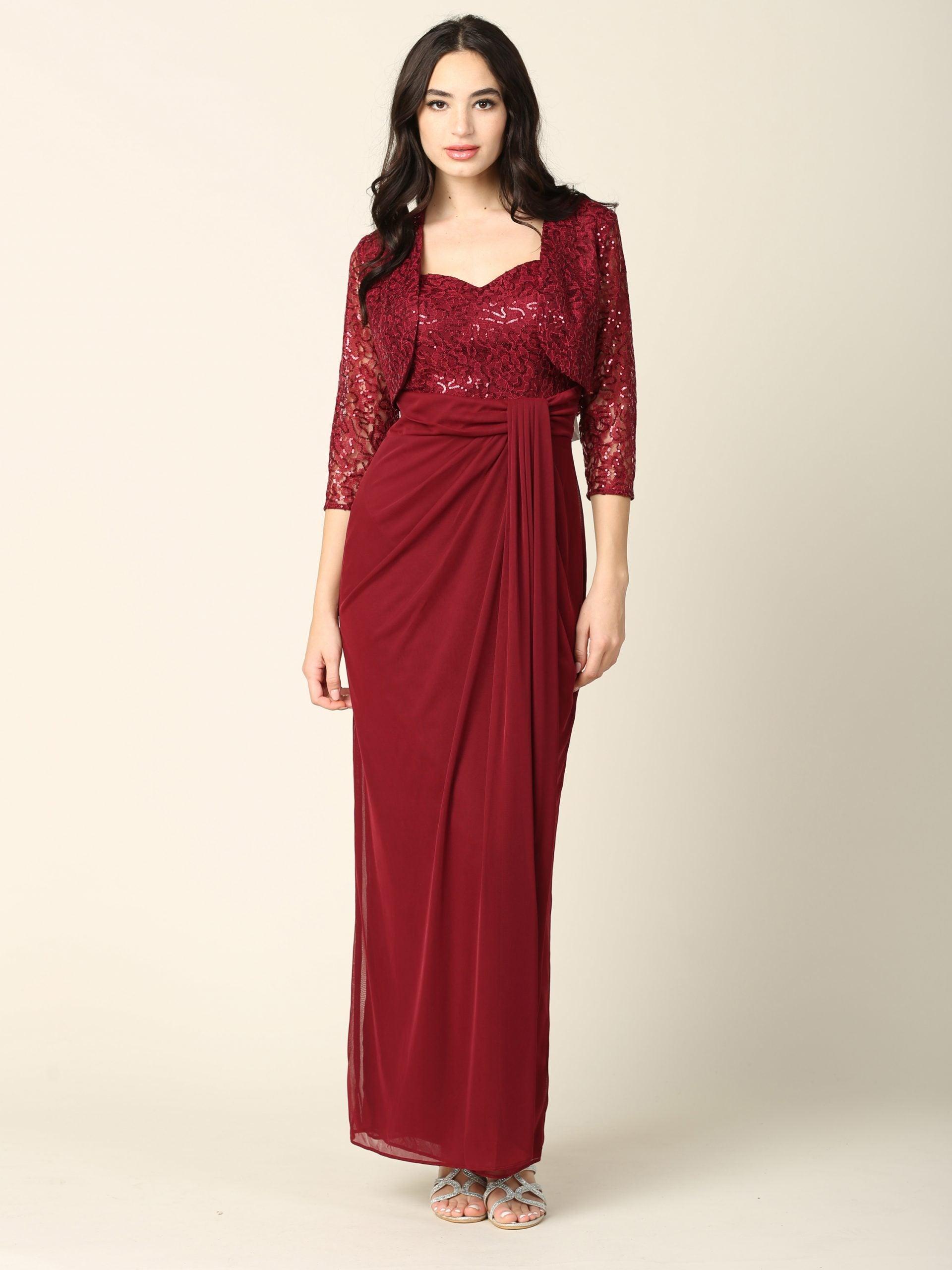 Long Mother of the Bride 2 Piece Formal Bolero Dress Sale