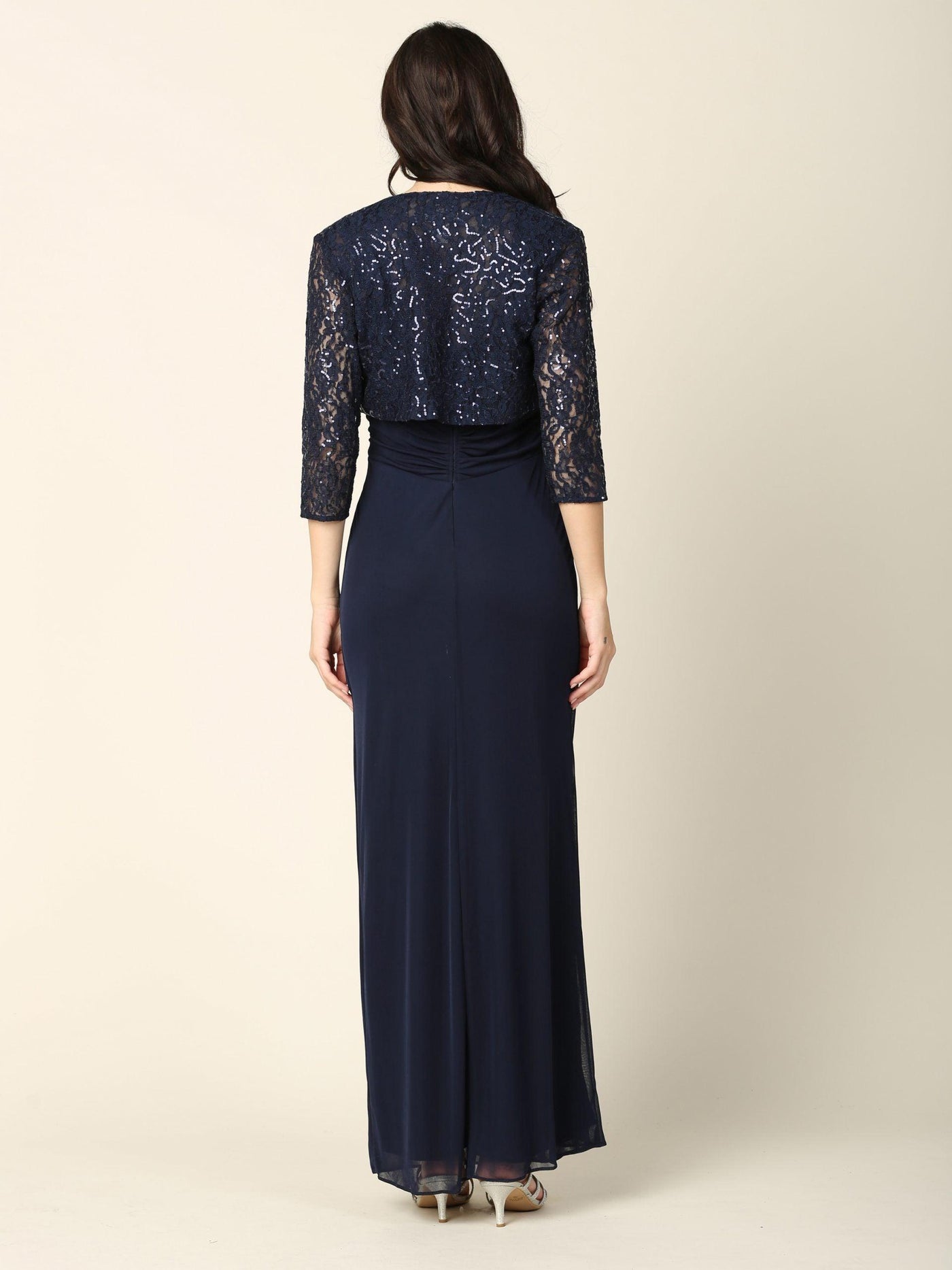 Long Mother of the Bride 2 Piece Formal Bolero Dress - The Dress Outlet