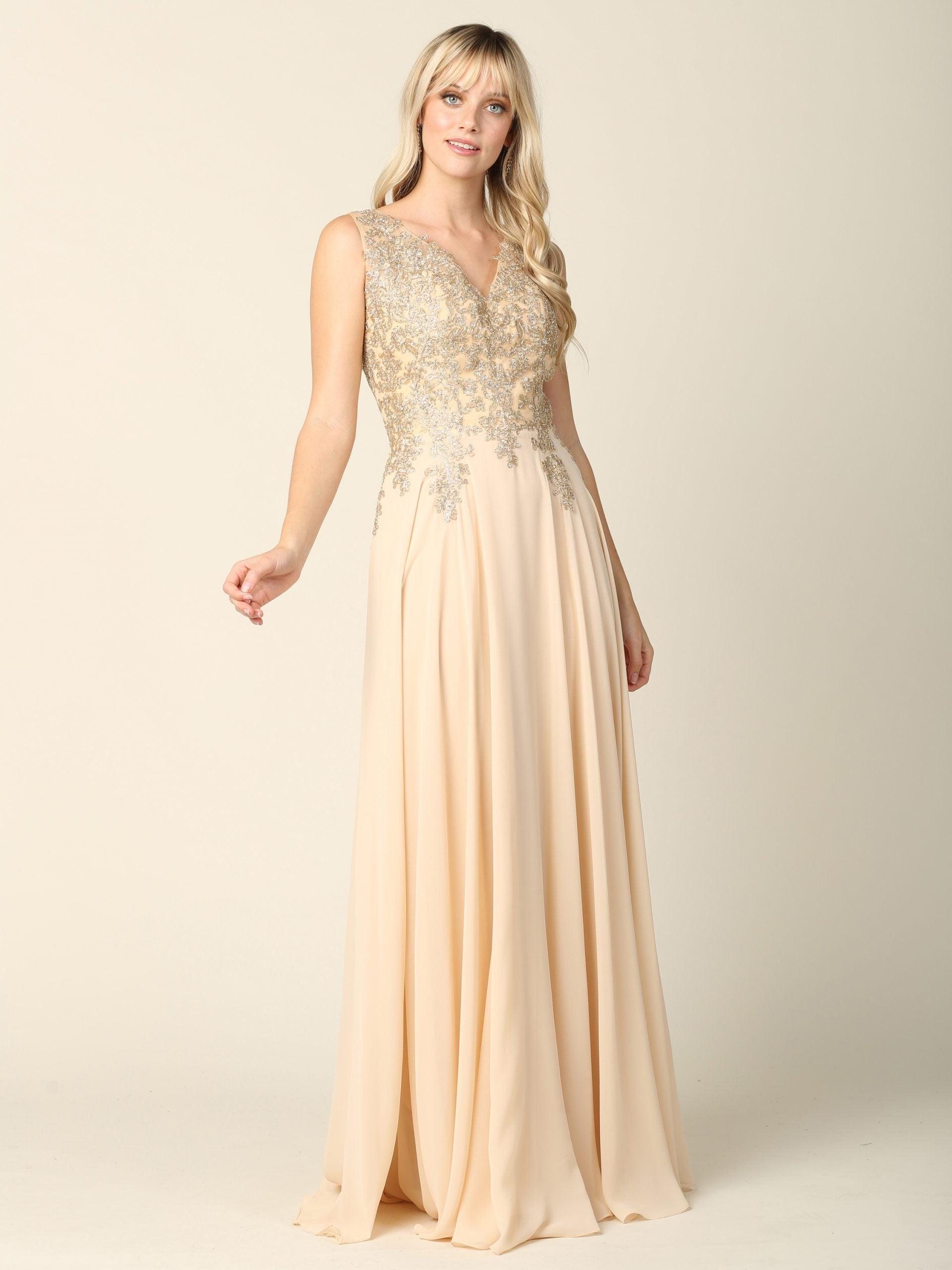 Long Mother of the Bride Chiffon Formal Dress - The Dress Outlet