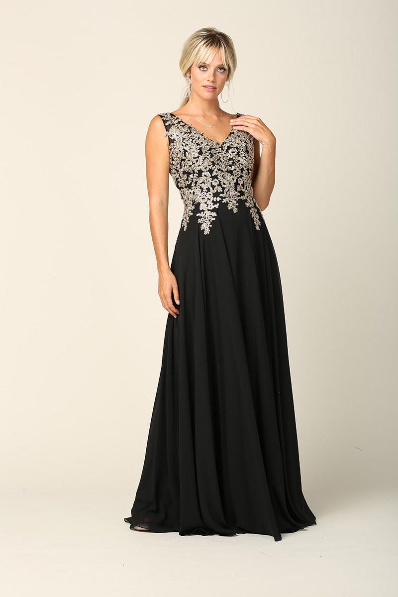 Long Mother of the Bride Chiffon Formal Dress - The Dress Outlet