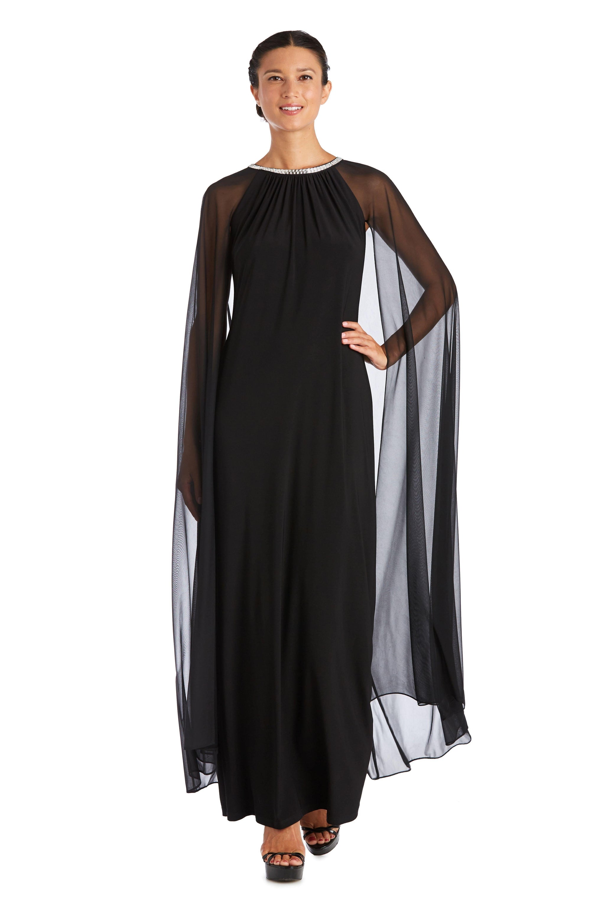 Black R&M Richards 2487 Long Mother Of The Bride Dress Sale for $35.99 ...