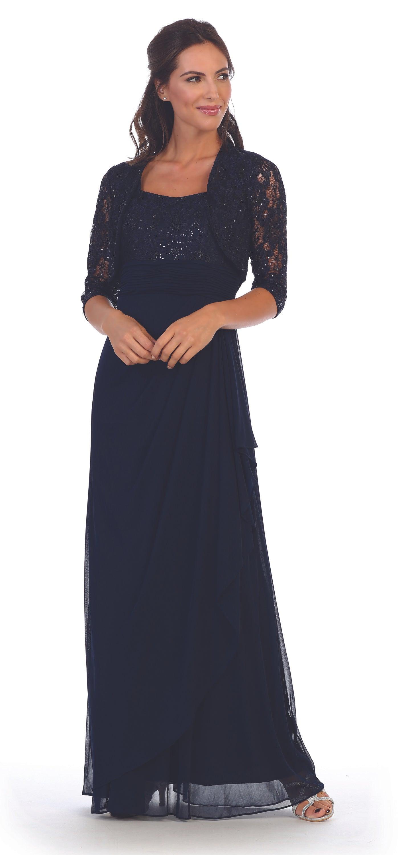 Plum Eva Fashion 3094 Long Mother of the Bride Jacket Dress