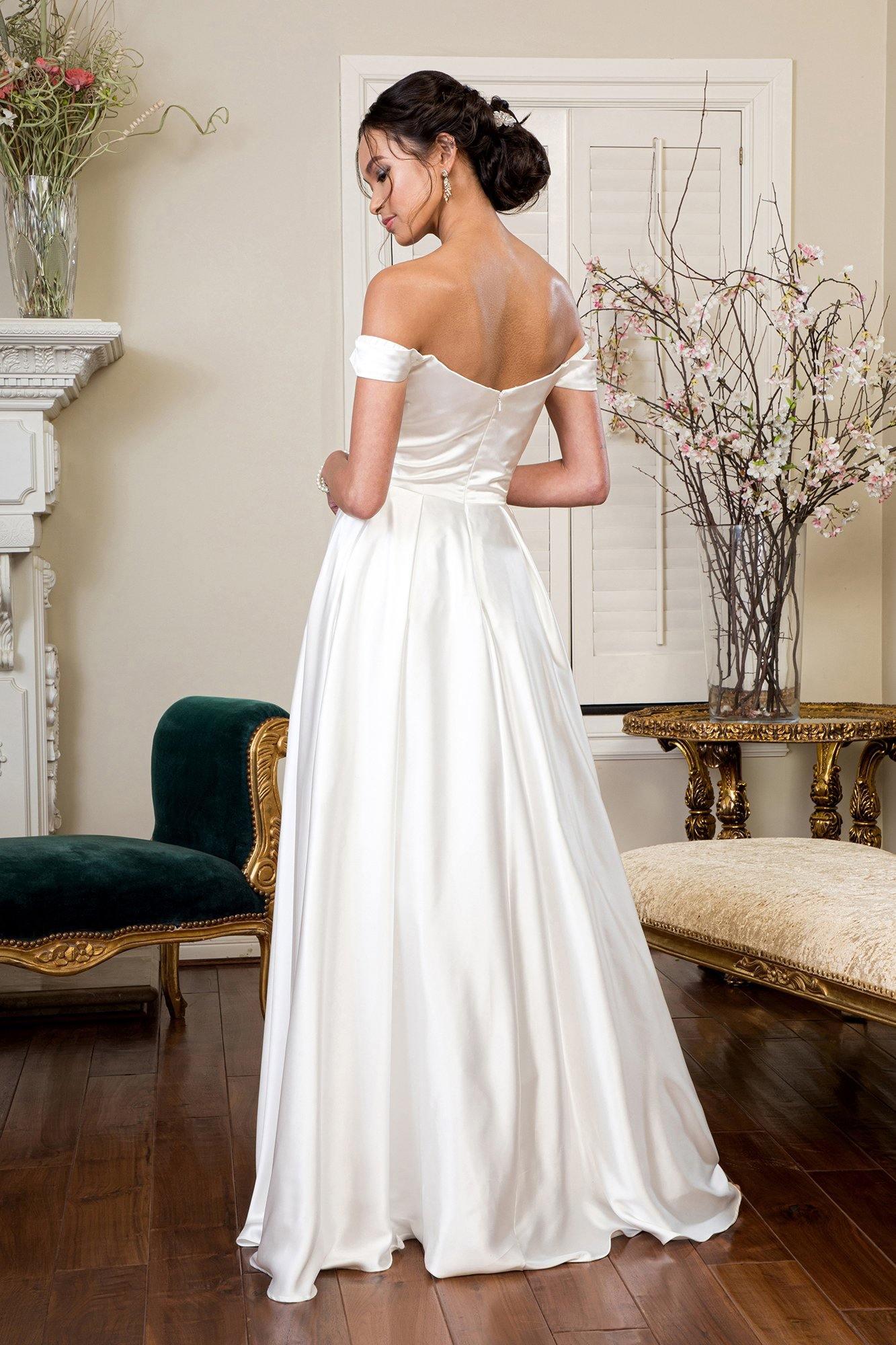 Ivory L Long Off Shoulder A Line Wedding Gown Sale