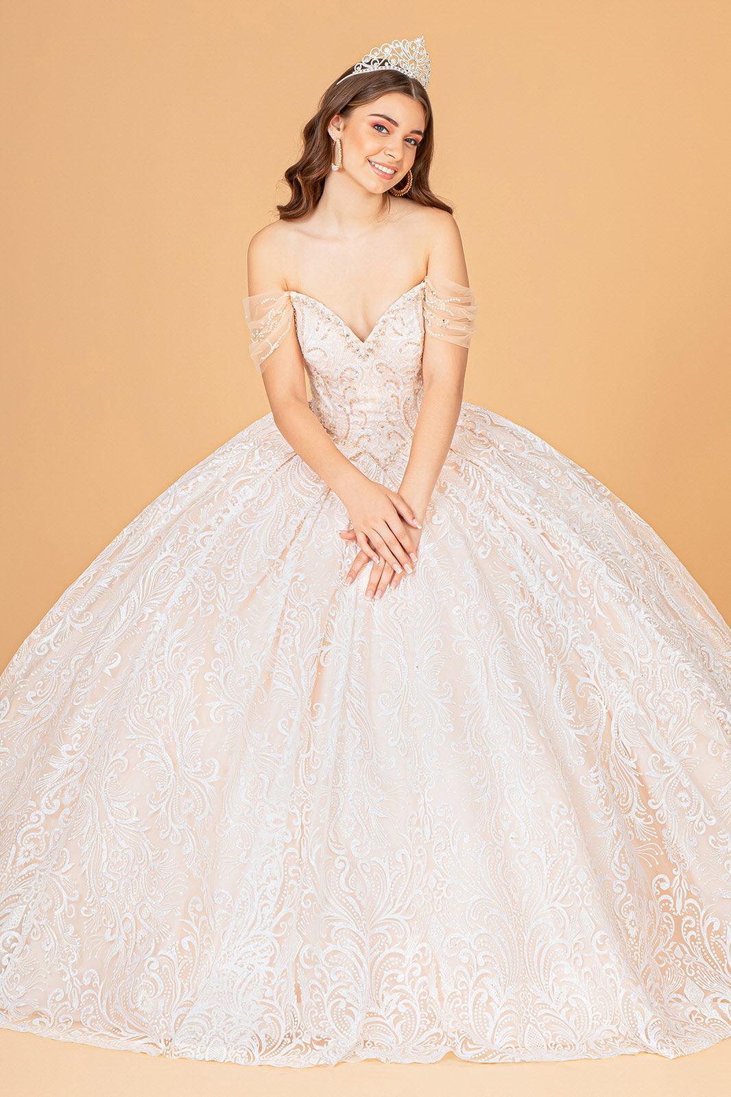 Long Off Shoulder Ball Gown Quinceanera Dress