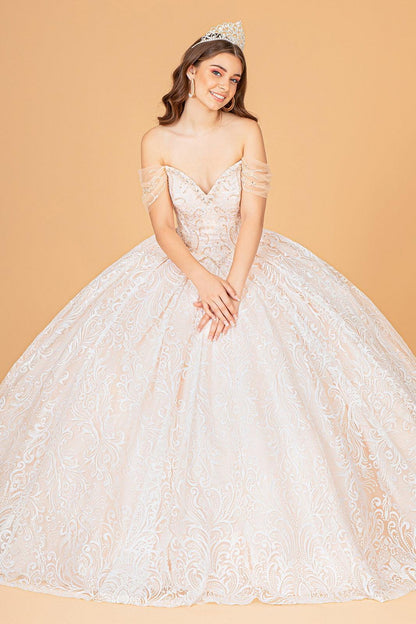 Long Off Shoulder Ball Gown Quinceanera Dress - The Dress Outlet