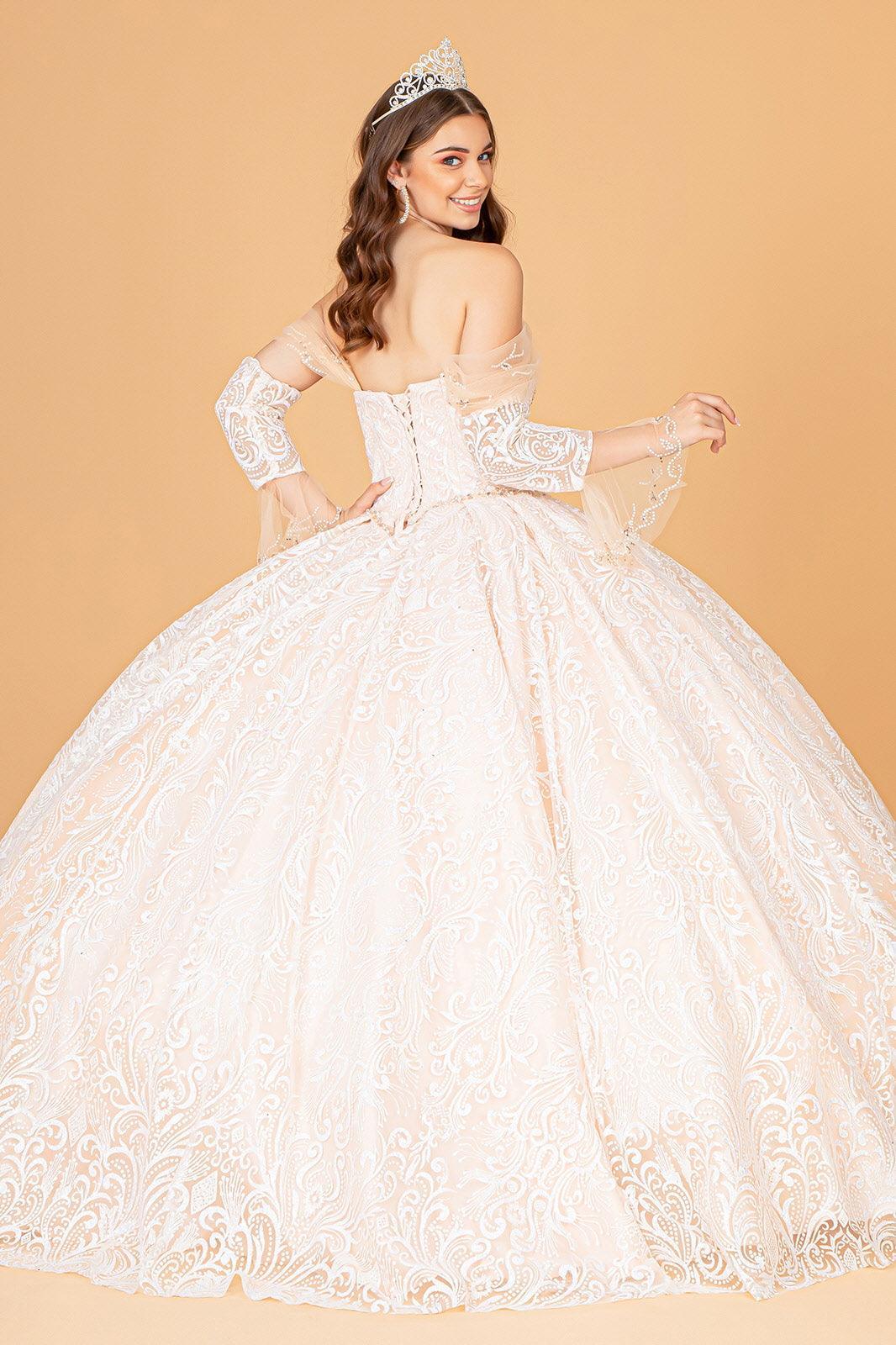 Long Off Shoulder Ball Gown Quinceanera Dress