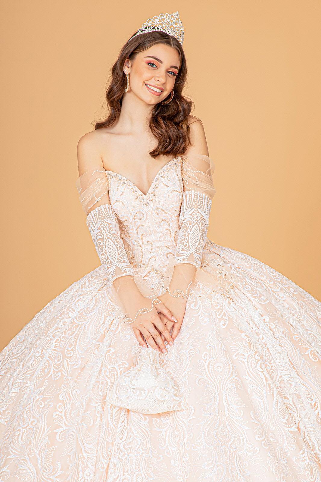 Long Off Shoulder Ball Gown Quinceanera Dress