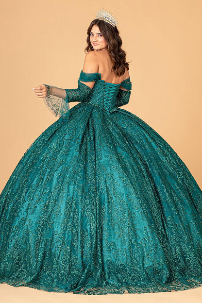 Long Off Shoulder Ball Gown Quinceanera Dress - The Dress Outlet