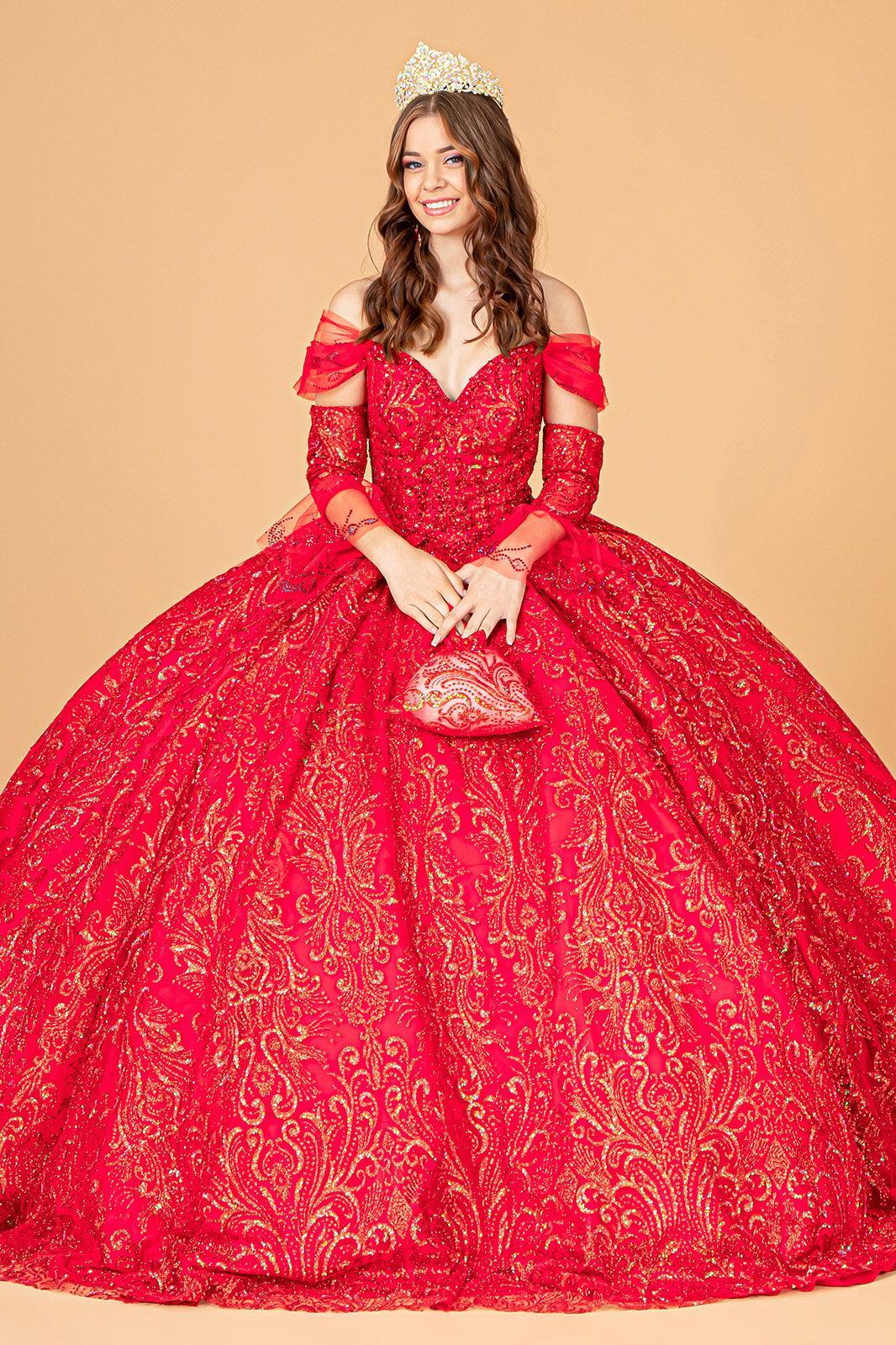 Long Off Shoulder Ball Gown Quinceanera Dress - The Dress Outlet