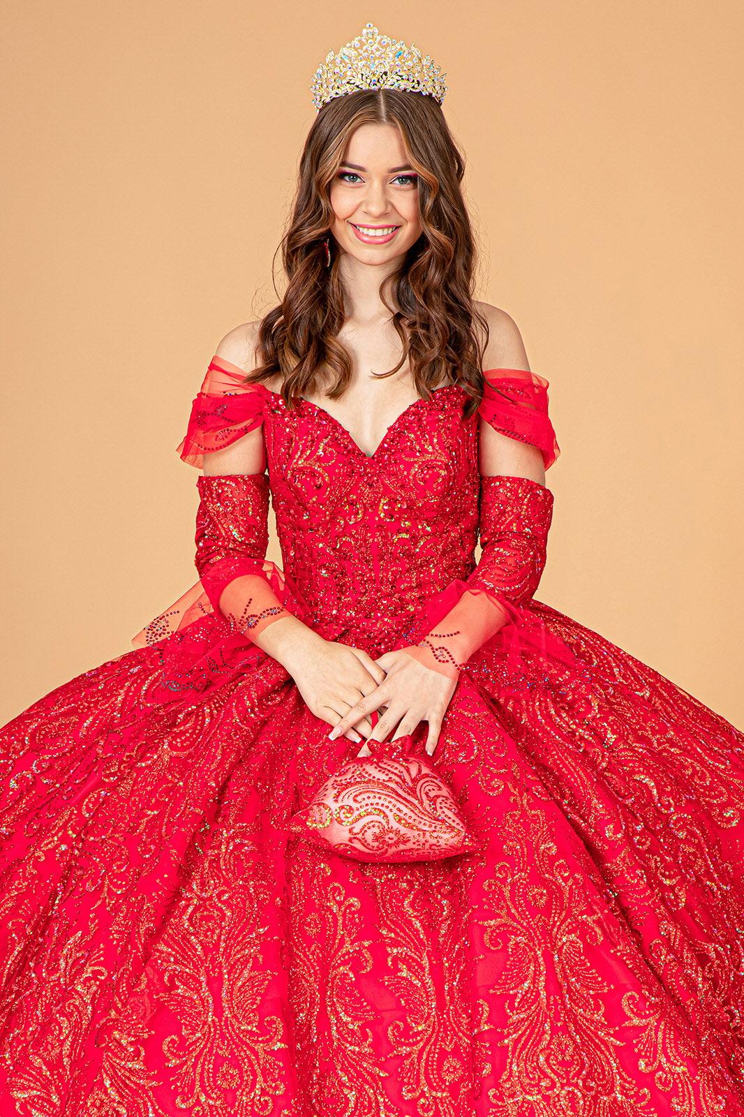 Long Off Shoulder Ball Gown Quinceanera Dress