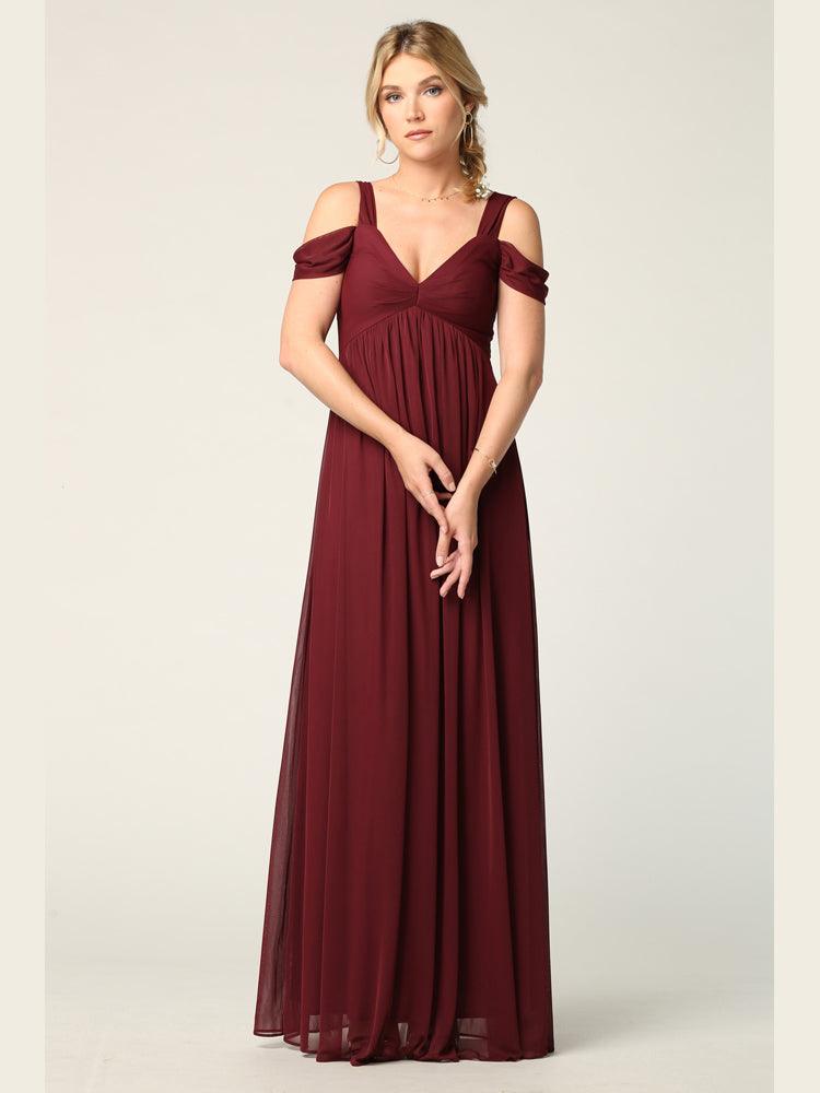 Long Off Shoulder Bridesmaids Dress