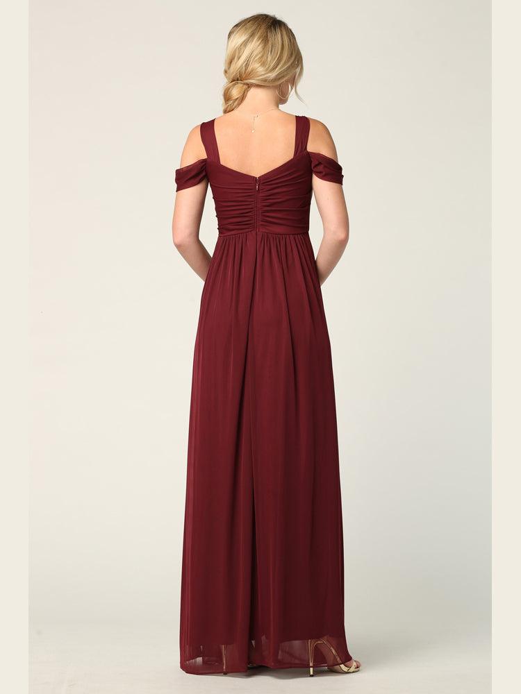 Long Off Shoulder Bridesmaids Dress
