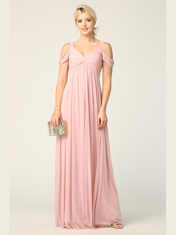 Long Off Shoulder Bridesmaids Dress