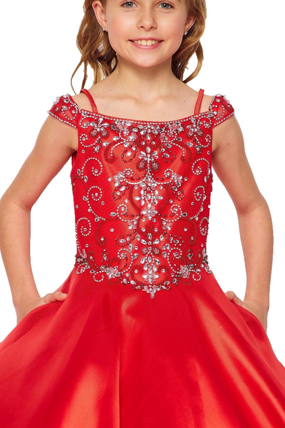 Long Off Shoulder Flower Girls Dress