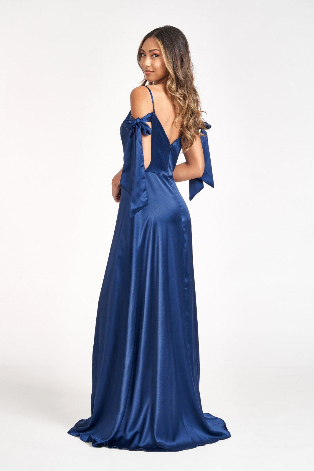 Long Off Shoulder Formal Bridesmaid Dress - The Dress Outlet