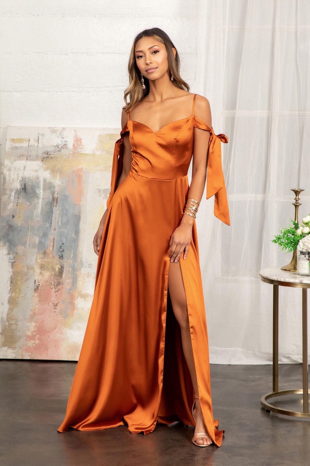 Long Off Shoulder Formal Bridesmaid Dress - The Dress Outlet