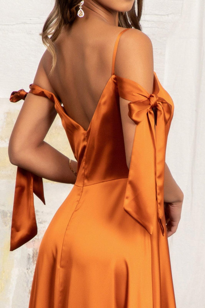 Long Off Shoulder Formal Bridesmaid Dress - The Dress Outlet