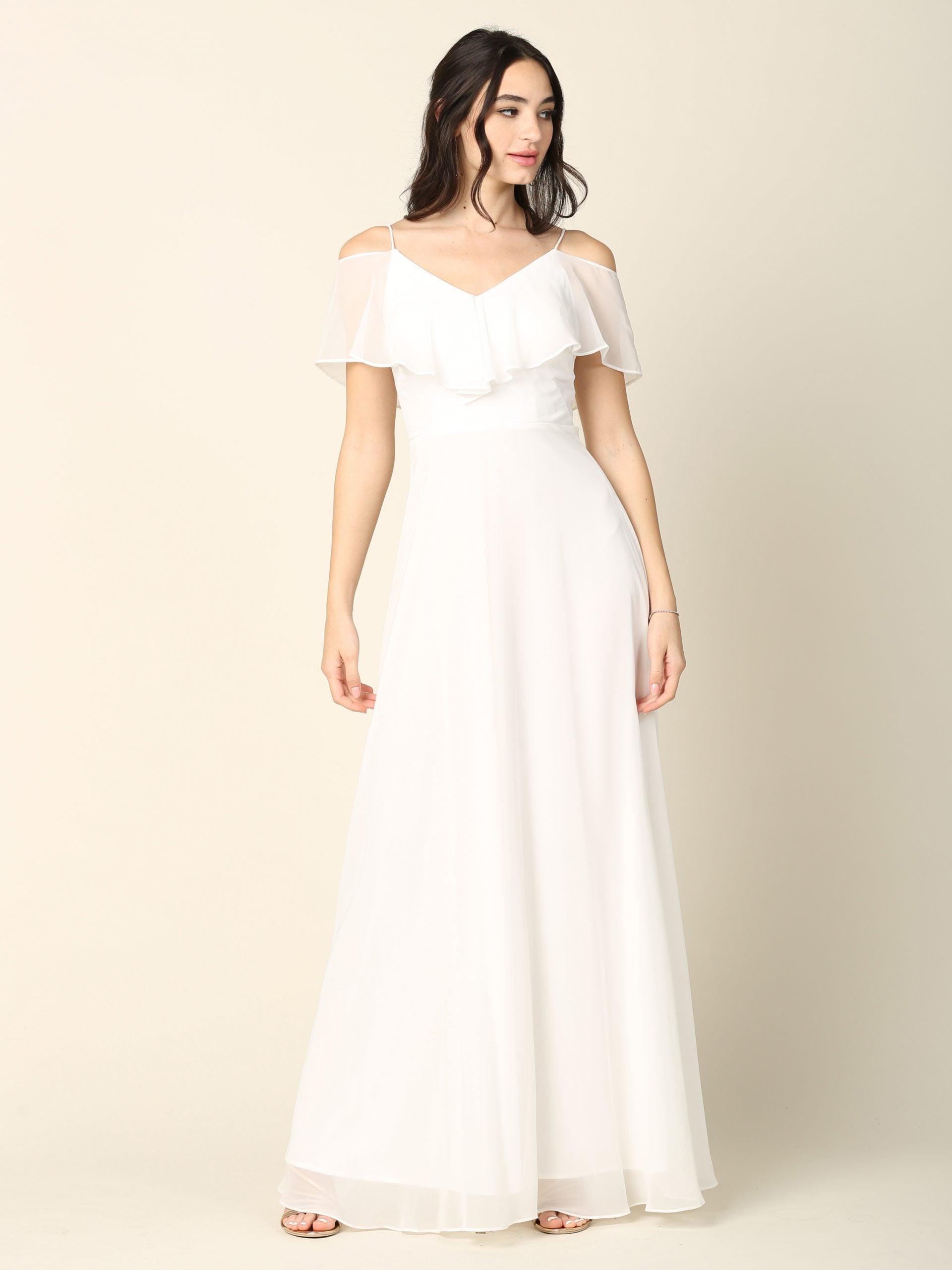 Mauve Long Off Shoulder Formal Bridesmaids Chiffon Dress