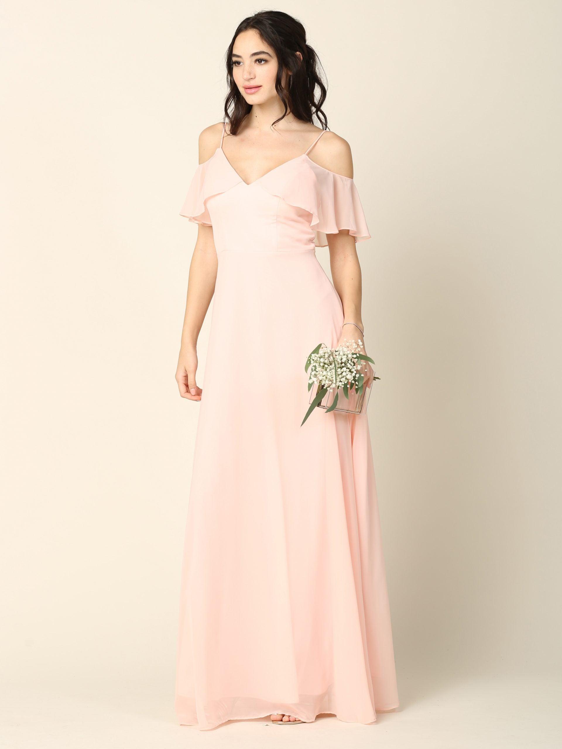blush pink bridesmaid dresses off the shoulder Long Off Shoulder Formal Bridesmaids Dress
