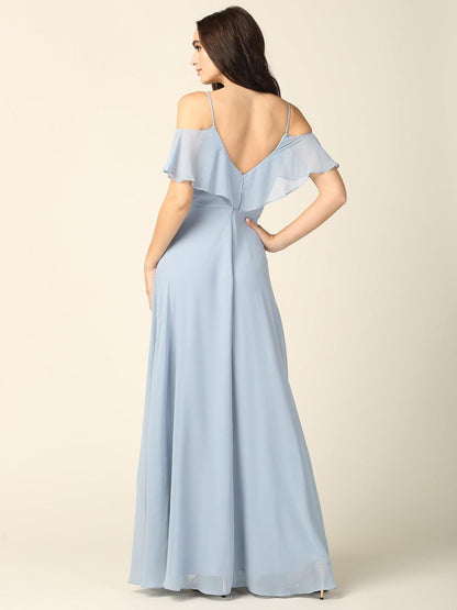 Long Off Shoulder Formal Bridesmaids Dress - The Dress Outlet