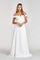 Long Off Shoulder Formal Chiffon Prom Gown White