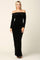 Long Off Shoulder Formal Velvet Dress - The Dress Outlet