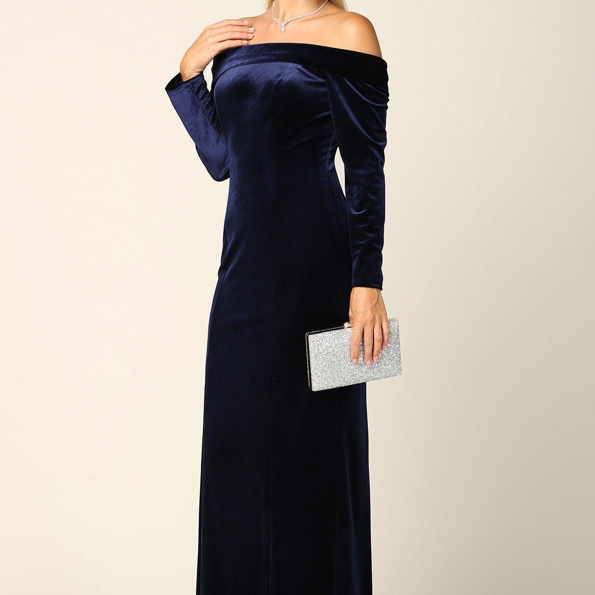 velvet off shoulder dress long sleeve TFNC Petite off-shoulder long sleeve maxi dress in black velvet burnout