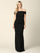 Long Off Shoulder Metallic Fitted Formal Dress - The Dress Outlet