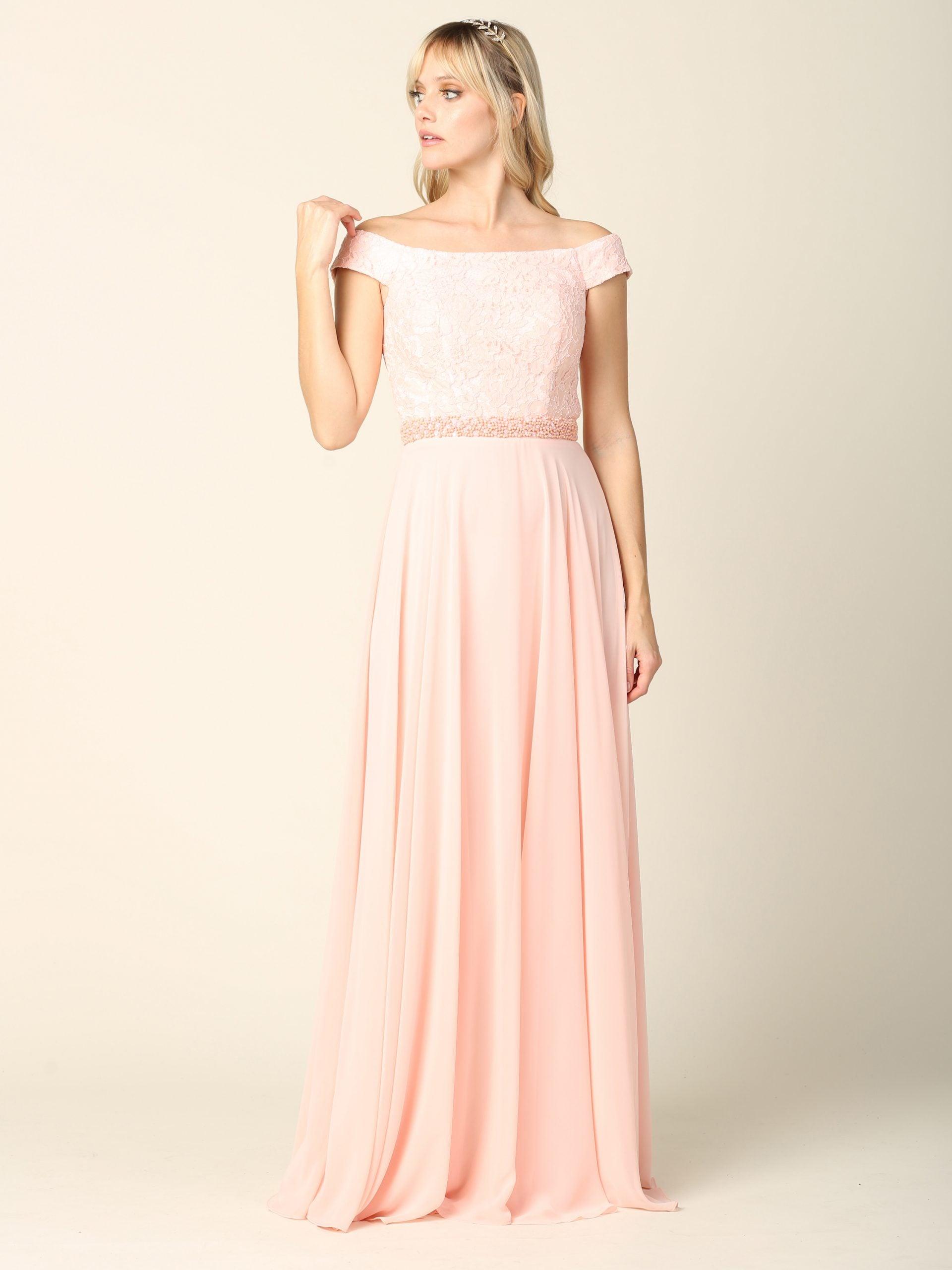 Long Off Shoulder Mother of the Bride Lace Dress