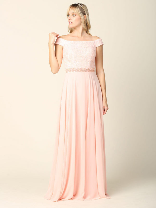 Long Off Shoulder Mother of the Bride Lace Dress