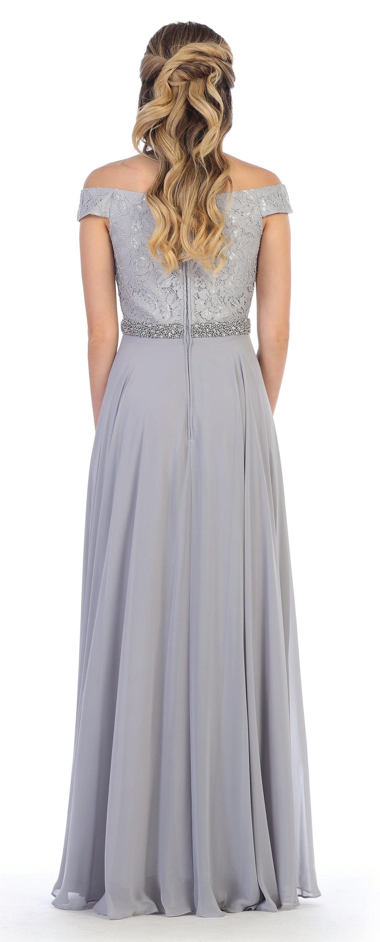 Long Off Shoulder Mother of the Bride Lace Dress