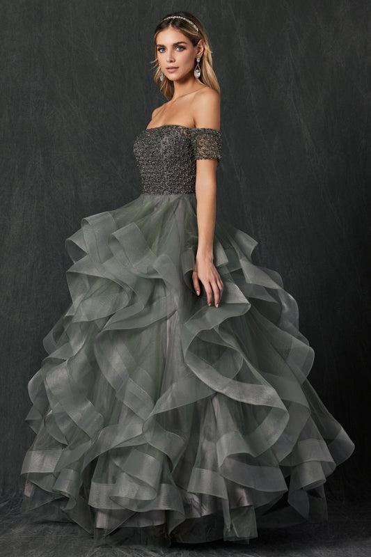 Long Off Shoulder Quinceanera Ball Gown