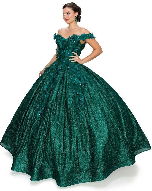 Long Off Shoulder Quinceanera Dress - Blue / S Long Off Shoulder Quinceanera Dress - Blue / S
