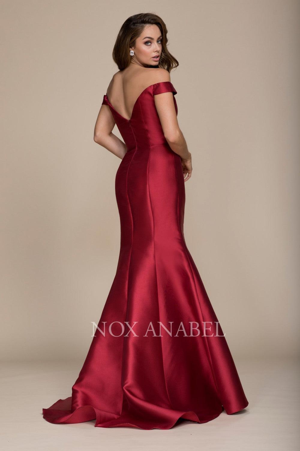 Long Off The Shoulder Fitted Formal Prom Dress Evening Gown Sale - The Dress Outlet