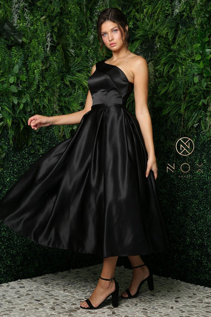 Homecoming Dresses Long One Shoulder Formal Dress Black