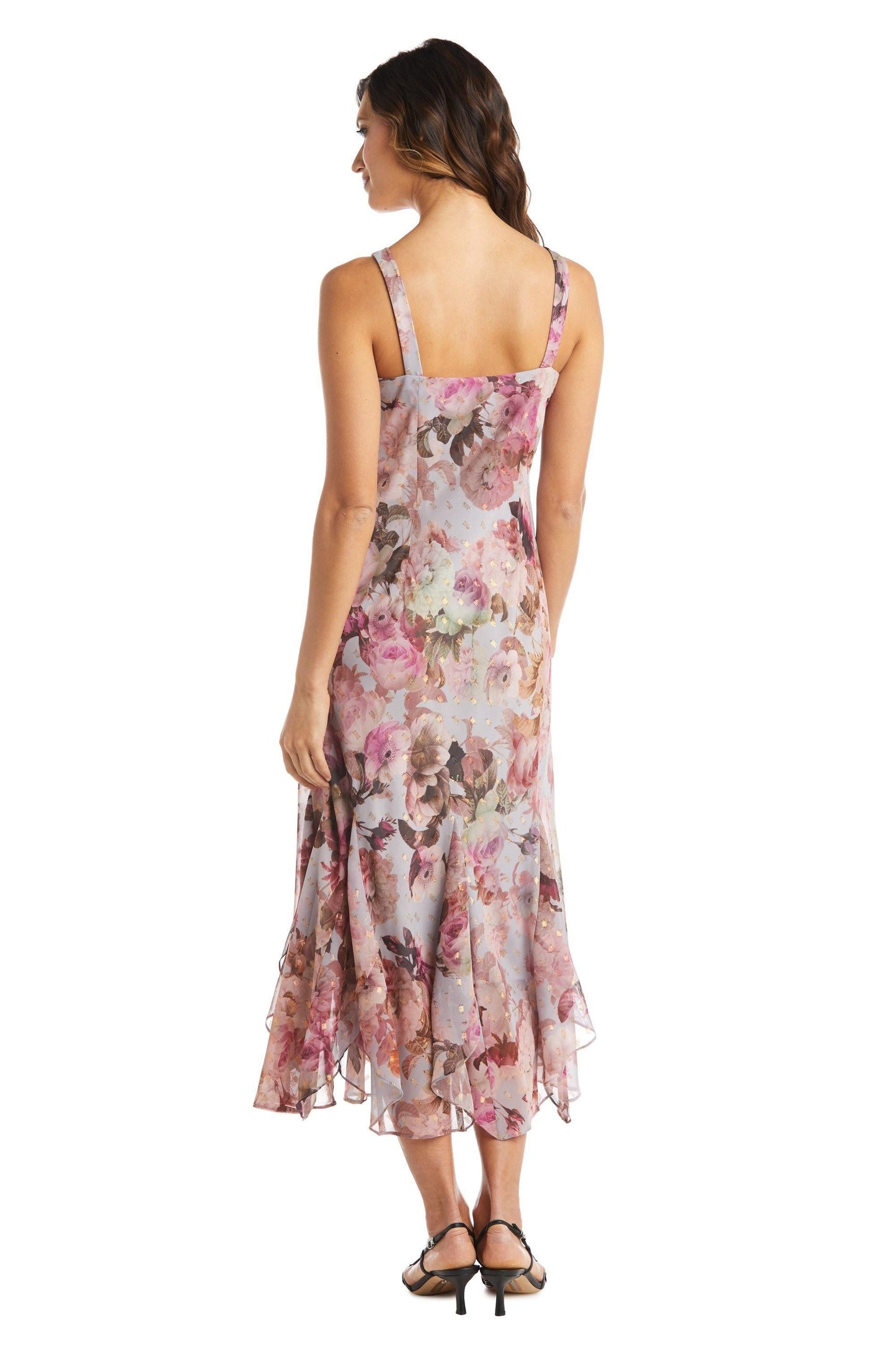 R&M Richards Long Petite Floral Chiffon Dress 7925P - The Dress Outlet