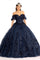 Long Quinceanera Dress Glitter Mesh Ball Gown - The Dress Outlet