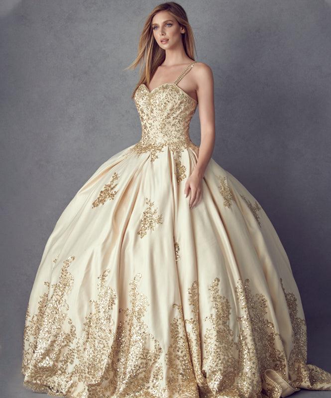Quinceanera Sweet 16 Long Mesh Gown main image 0