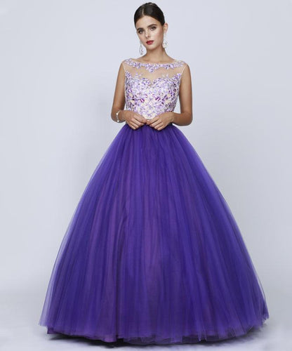 Long Quinceanera Dress Sweet 16 Floral Ball Gown - The Dress Outlet