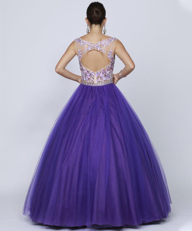 Long Quinceanera Dress Sweet 16 Floral Ball Gown - The Dress Outlet