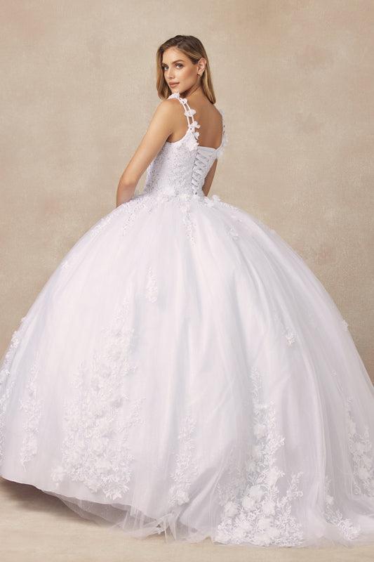 Long Quinceanera Sleeveless Ball Gown - The Dress Outlet