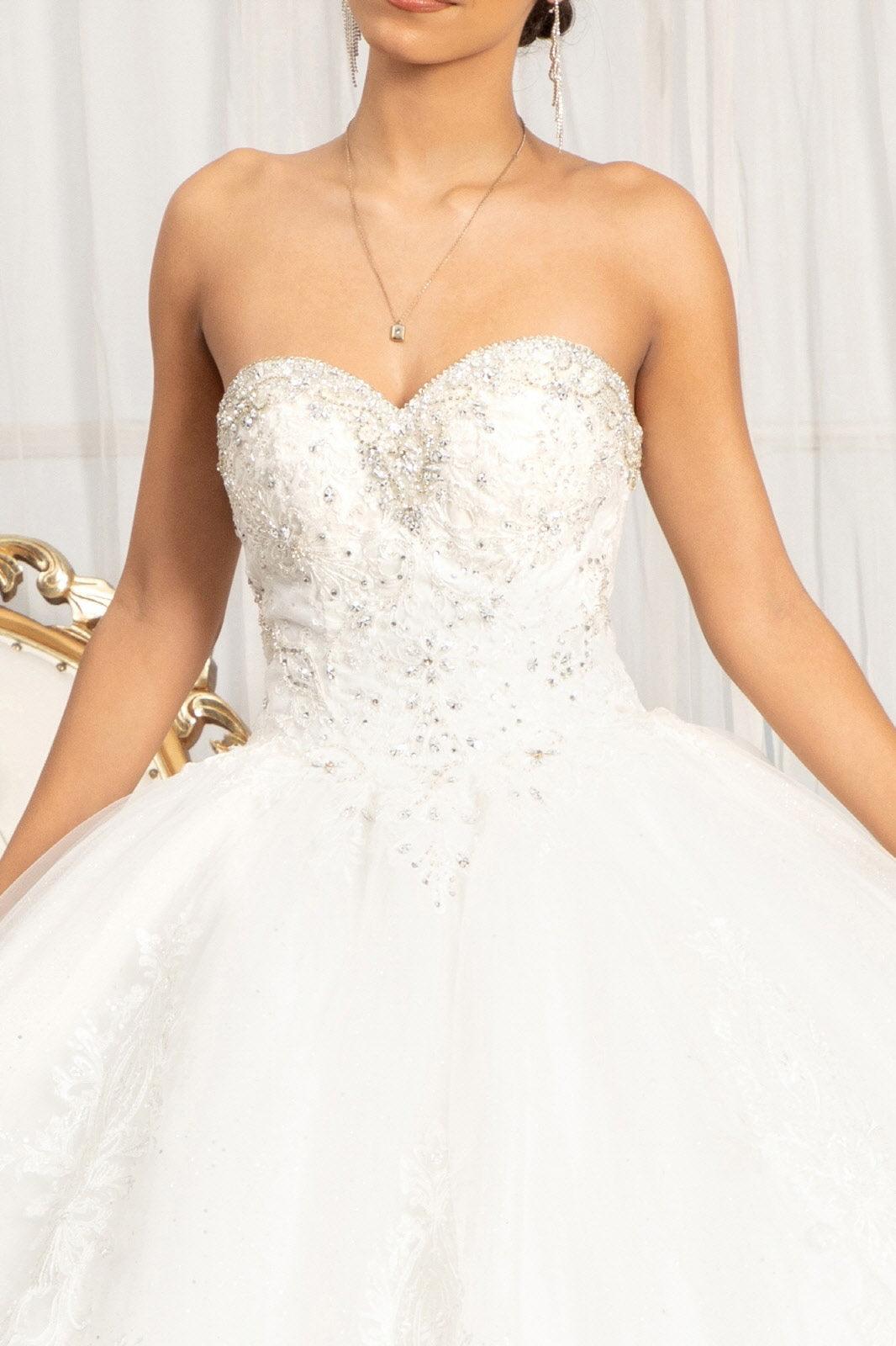 Long Quinceanera Strapless Sweetheart Ball Gown - The Dress Outlet