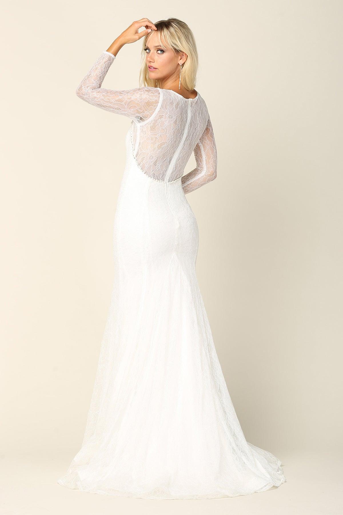 Long Sleeve Bridal Gown Lace Wedding Dress
