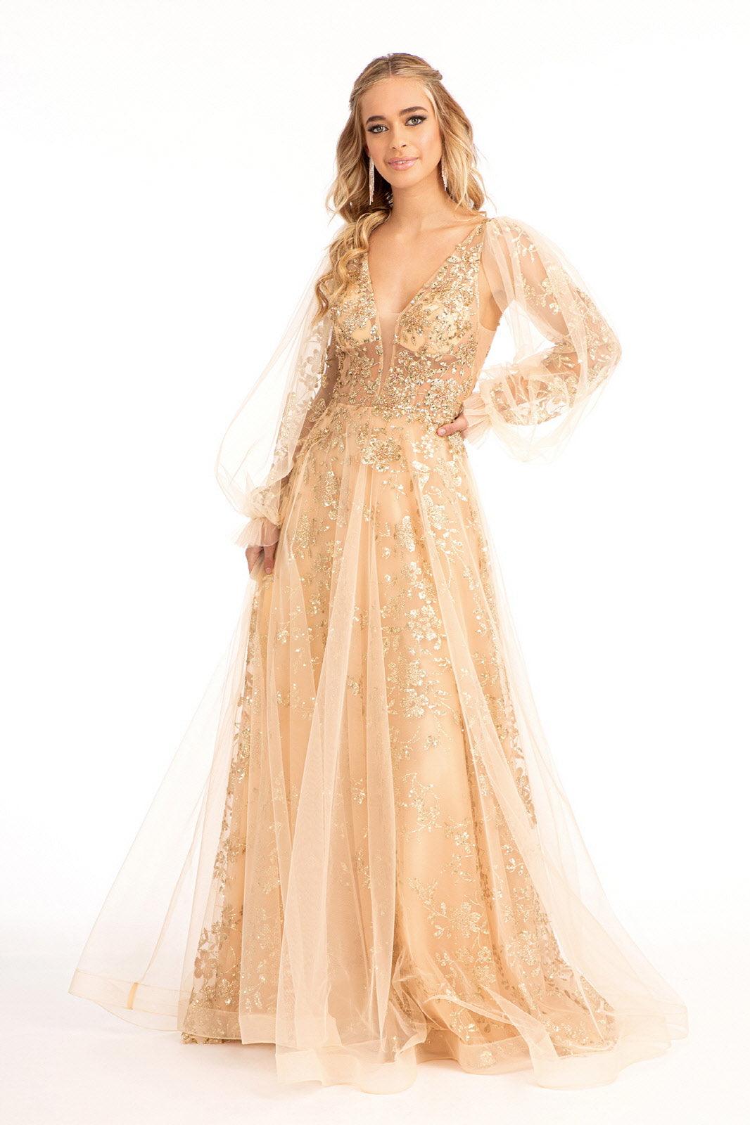 Sienna Long Sleeve Formal Glitter Evening Prom Dress for $319.99 – The