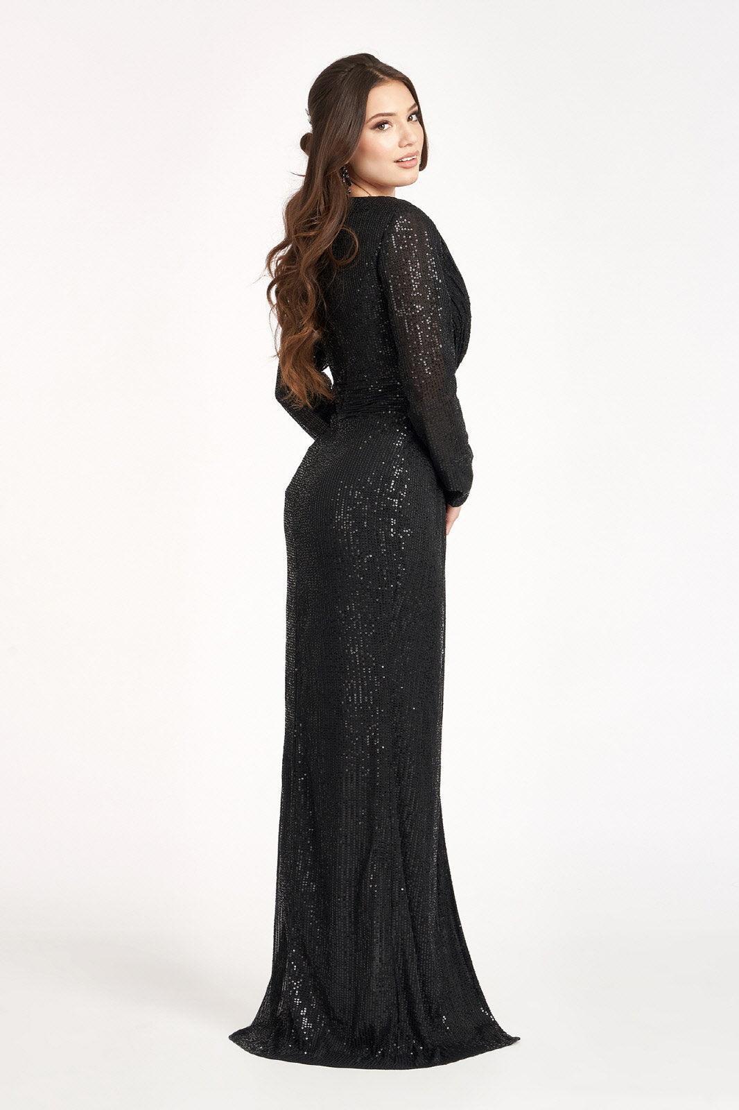 Long Sleeve Formal Mermaid Evening Dress - The Dress Outlet