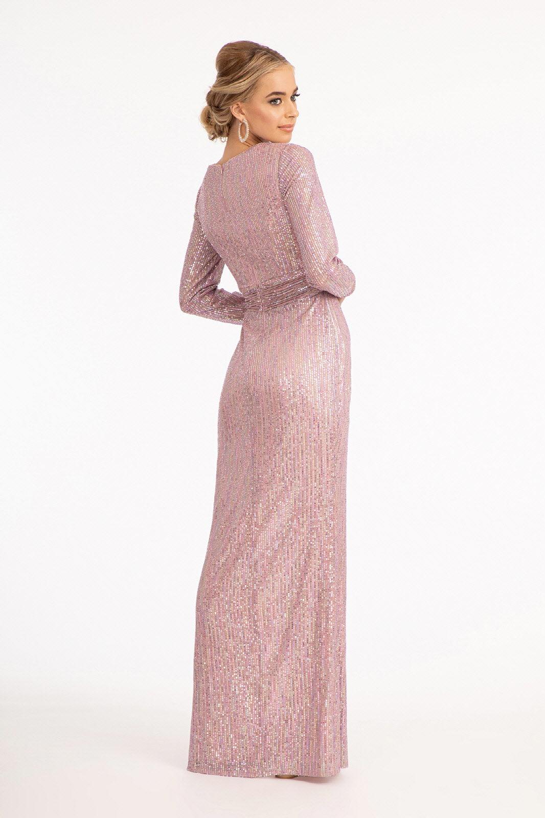 Long Sleeve Formal Mermaid Evening Dress - The Dress Outlet