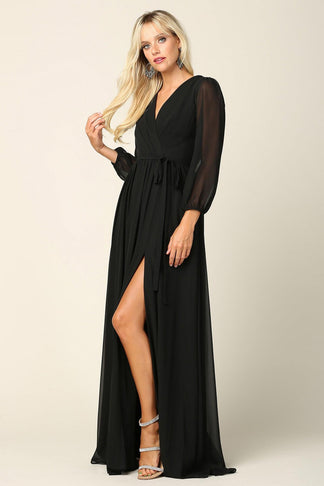 Long Sleeve Mother of the Bride Chiffon Dress for $135.99 – The Dress ...