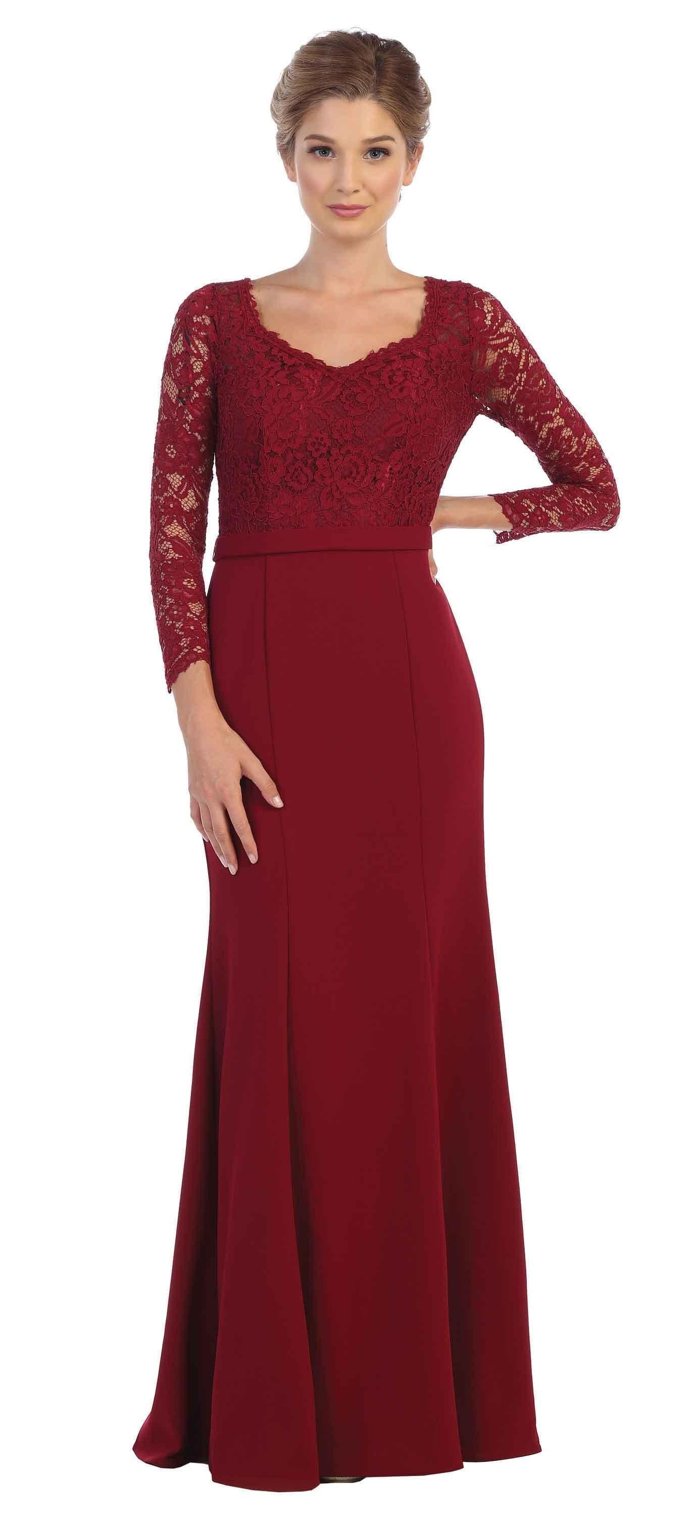 Long Sleeve Mother of the Bride Formal Dress Sale - The Dress Outlet
