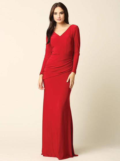Long Sleeve Mother of the Bride Formal Dress - The Dress Outlet