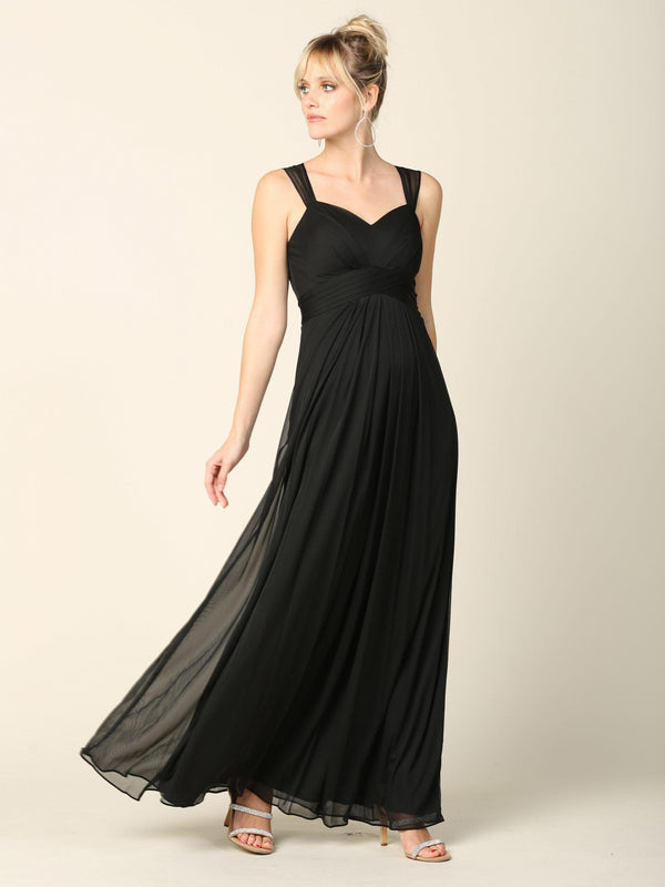 Long Sleeveless Bridesmaid Chiffon Dress